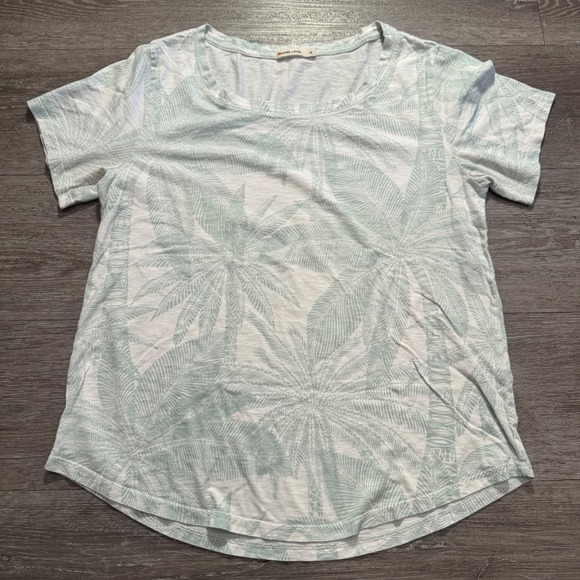Marine Layer Tops - Marine Layer Shirt Womens M Green Supima Cotton Palm Tree Beach Vacation Tee